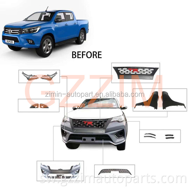 high quality front facelift upgrade kit used for REVO hilux 2016 to rocco hilux 2018